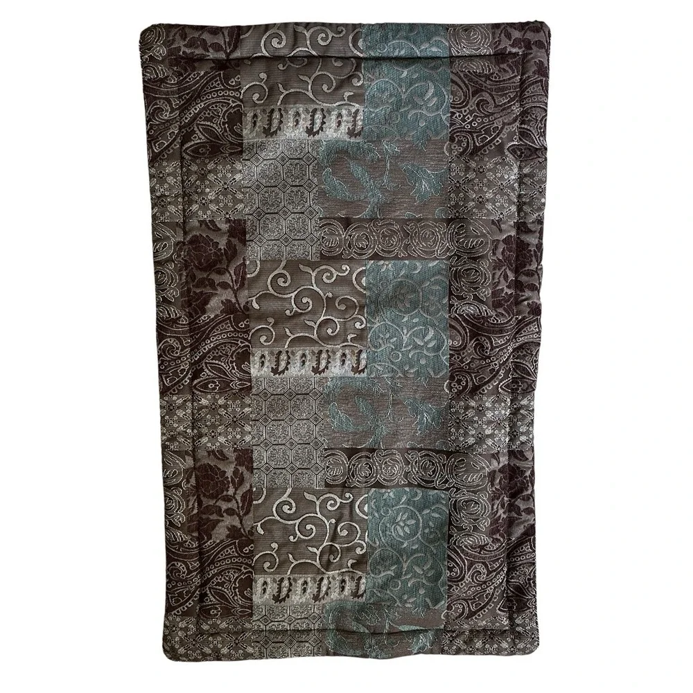 Croscill Home Galleria Quilt Shams 40x25 in California King Brown Teal Set of 2